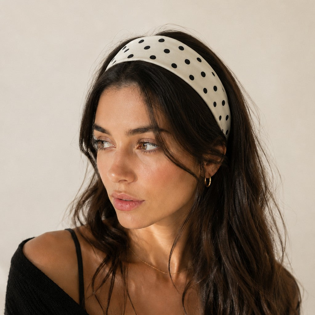 Red Gingham & Black Polka Dot Headband 2-pc Set| 40HWP604