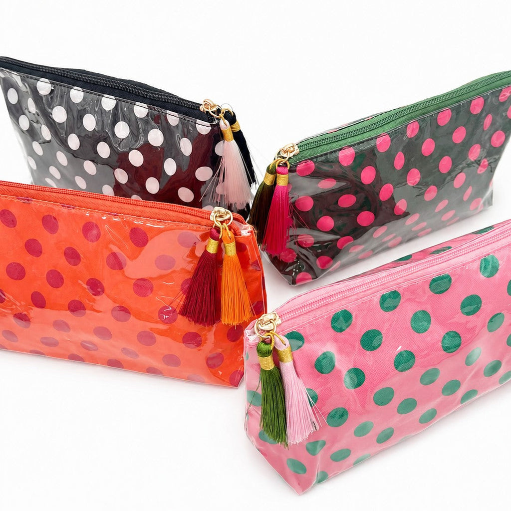 POLKA DOT TRAVEL COSMETIC MAKEUP POUCH BAG | 40P641