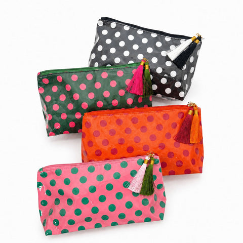 POLKA DOT TRAVEL COSMETIC MAKEUP POUCH BAG | 40P641