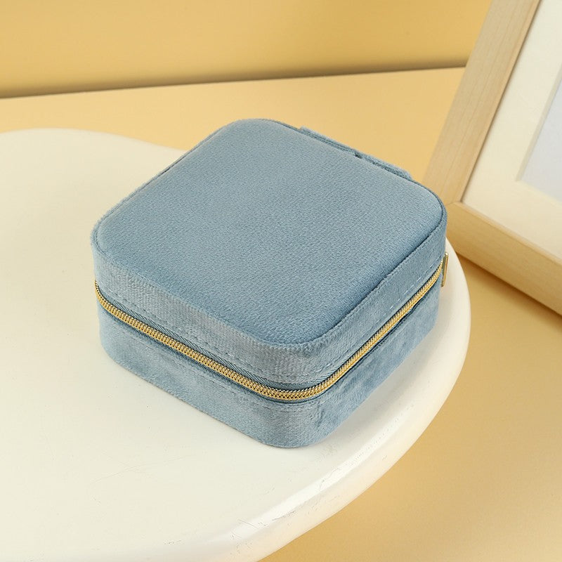 VELVET JEWELRY ORGANIZER TRAVEL BOX CASE | 40P642