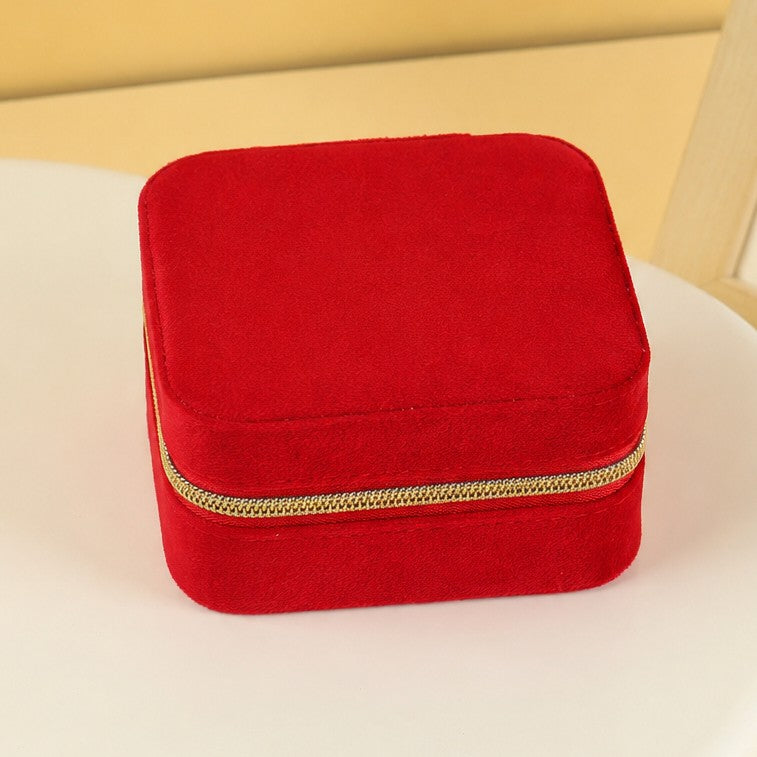 VELVET JEWELRY ORGANIZER TRAVEL BOX CASE | 40P642