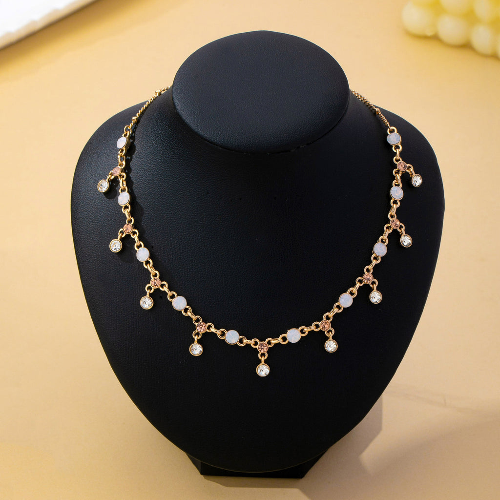 Sparkling Opal & Crystal Fringe Necklace | 80N93580
