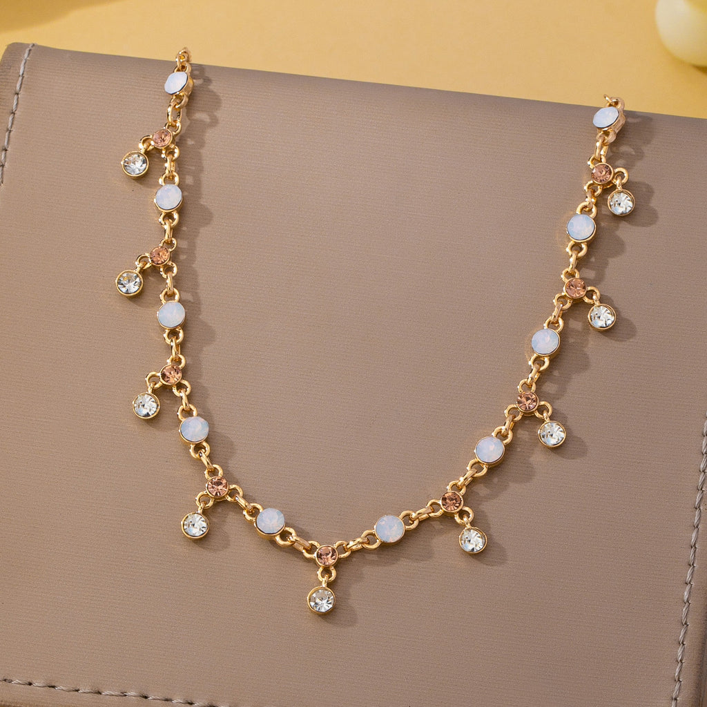Sparkling Opal & Crystal Fringe Necklace | 80N93580