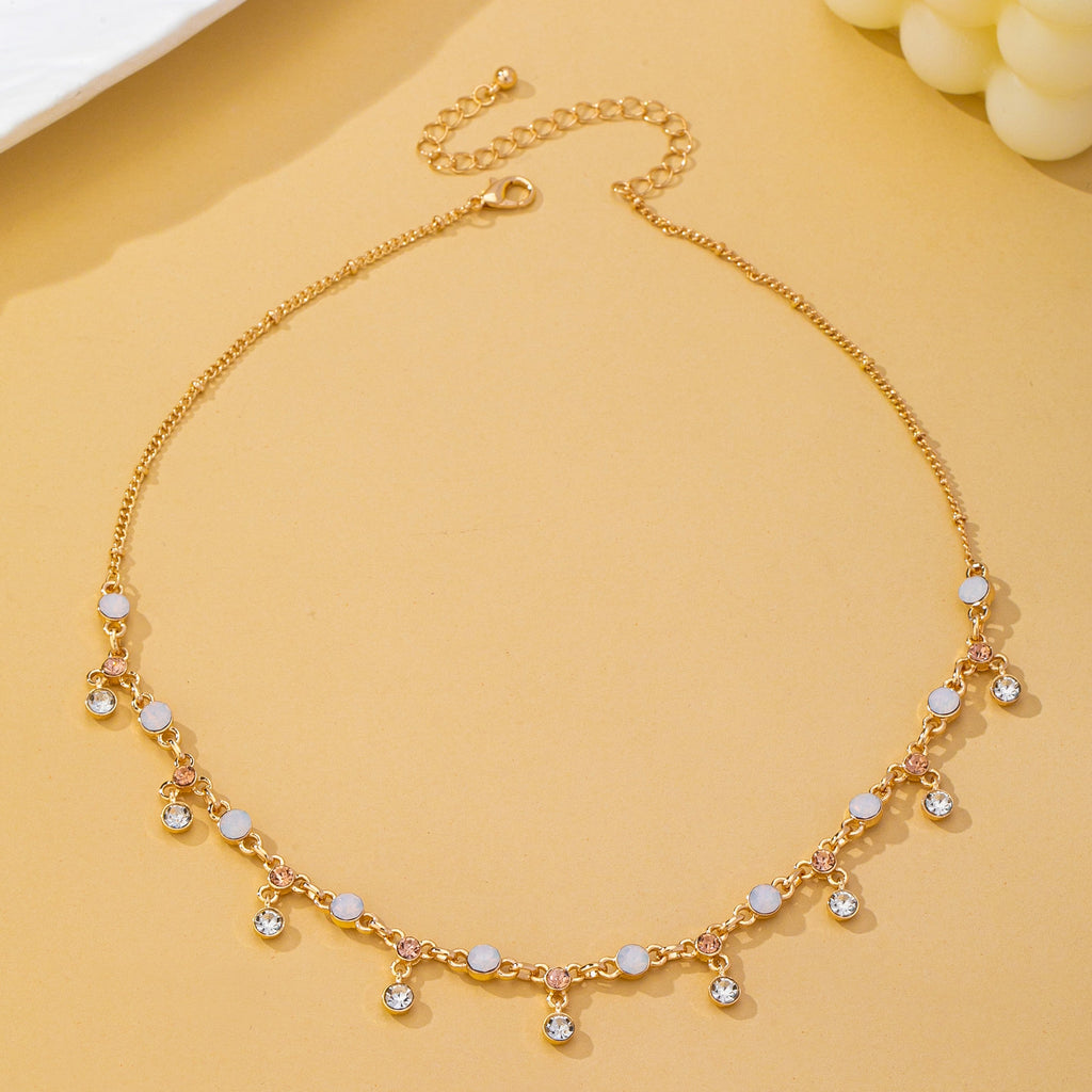 Sparkling Opal & Crystal Fringe Necklace | 80N93580
