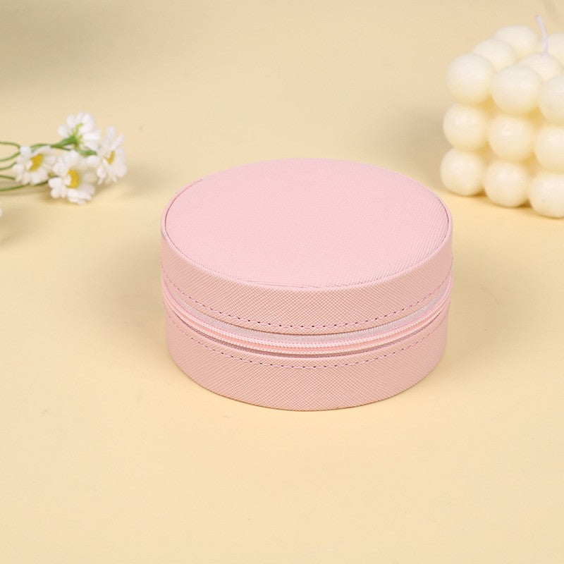 ROUND JEWELRY ORGANIZER TRAVEL BOX CASE | 40P643