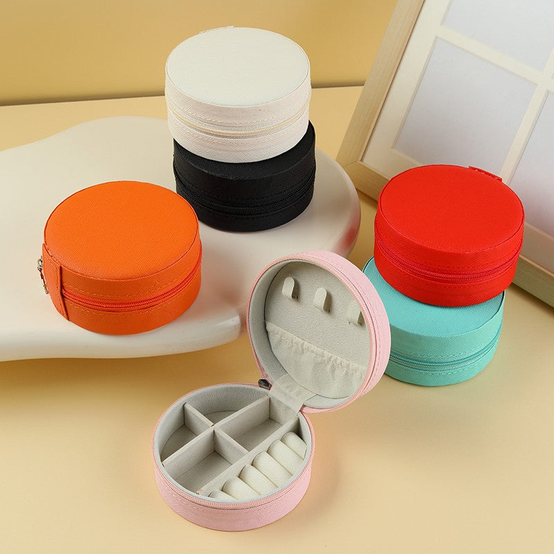 ROUND JEWELRY ORGANIZER TRAVEL BOX CASE | 40P643