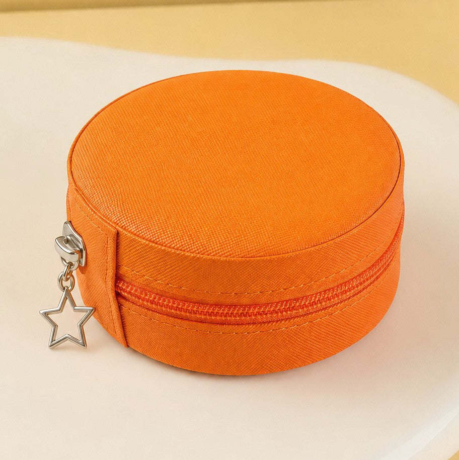 ROUND JEWELRY ORGANIZER TRAVEL BOX CASE | 40P643