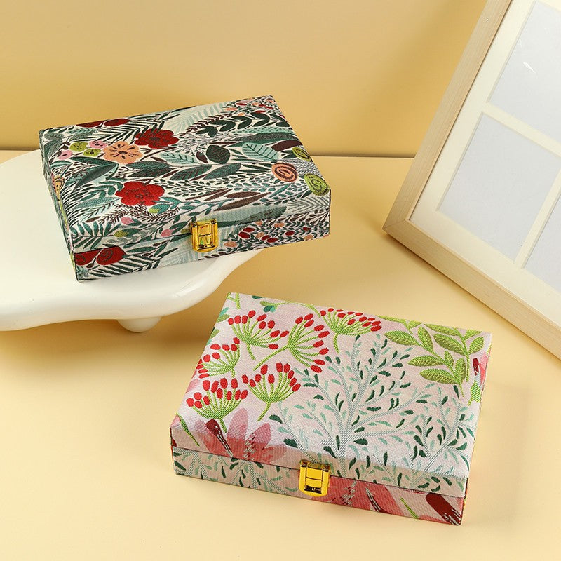 FLORAL PRINT JEWELRY ORGANIZER TRAVEL BOX CASE | 40P644