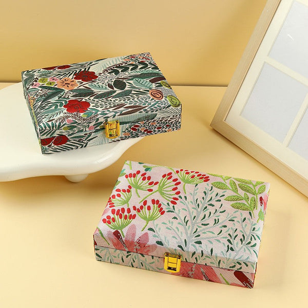 FLORAL PRINT JEWELRY ORGANIZER TRAVEL BOX CASE | 40P644