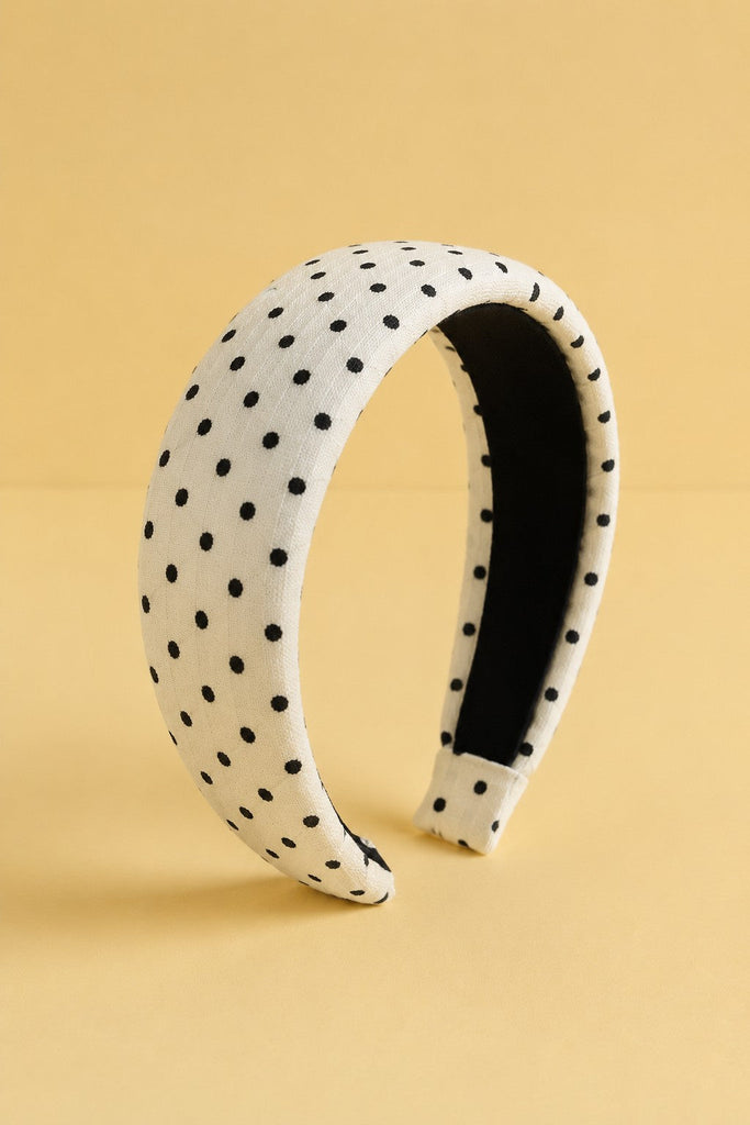 Padded Polka Dot Fabric Headband | 40HB209