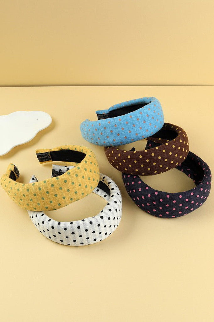 Padded Polka Dot Fabric Headband | 40HB209