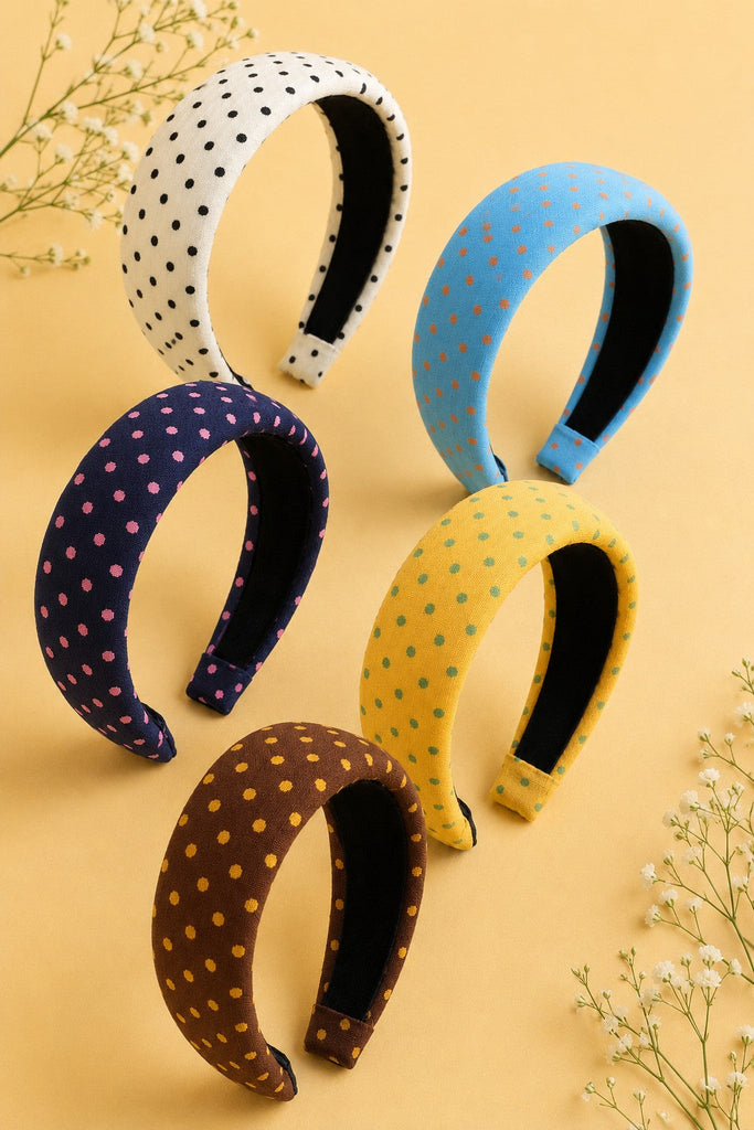 Padded Polka Dot Fabric Headband | 40HB209