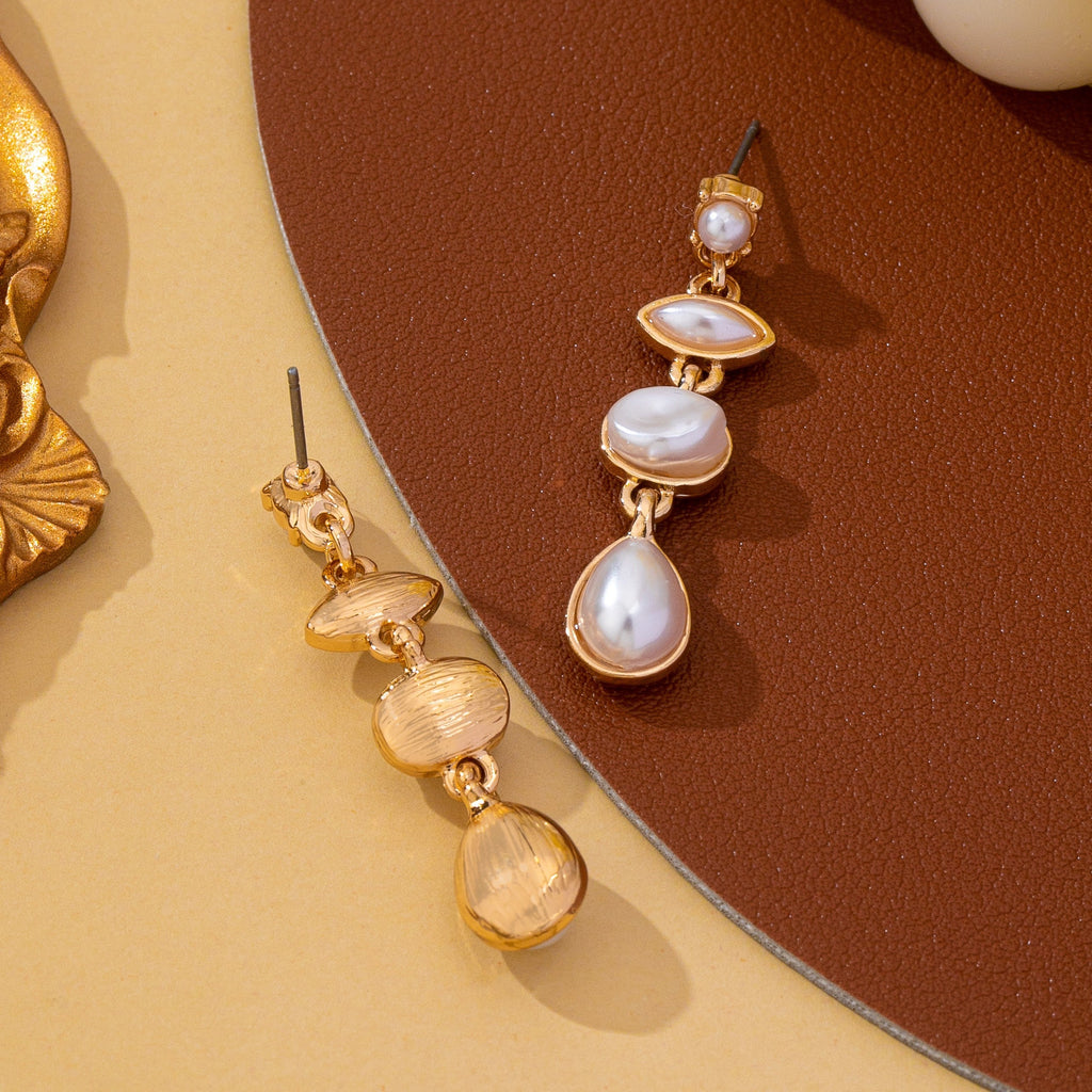 Multi-Shape Pearl Tiered Drop Earrings | 80E63026