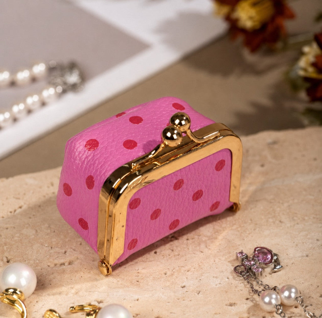 MINI POLKA DOT KISS LOCK TRAVEL JEWELRY BOX | 40P646