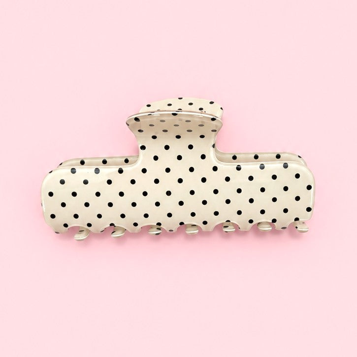 Polka Dot & Striped Flat Rectangle Hair Claw Clips | 40H1200