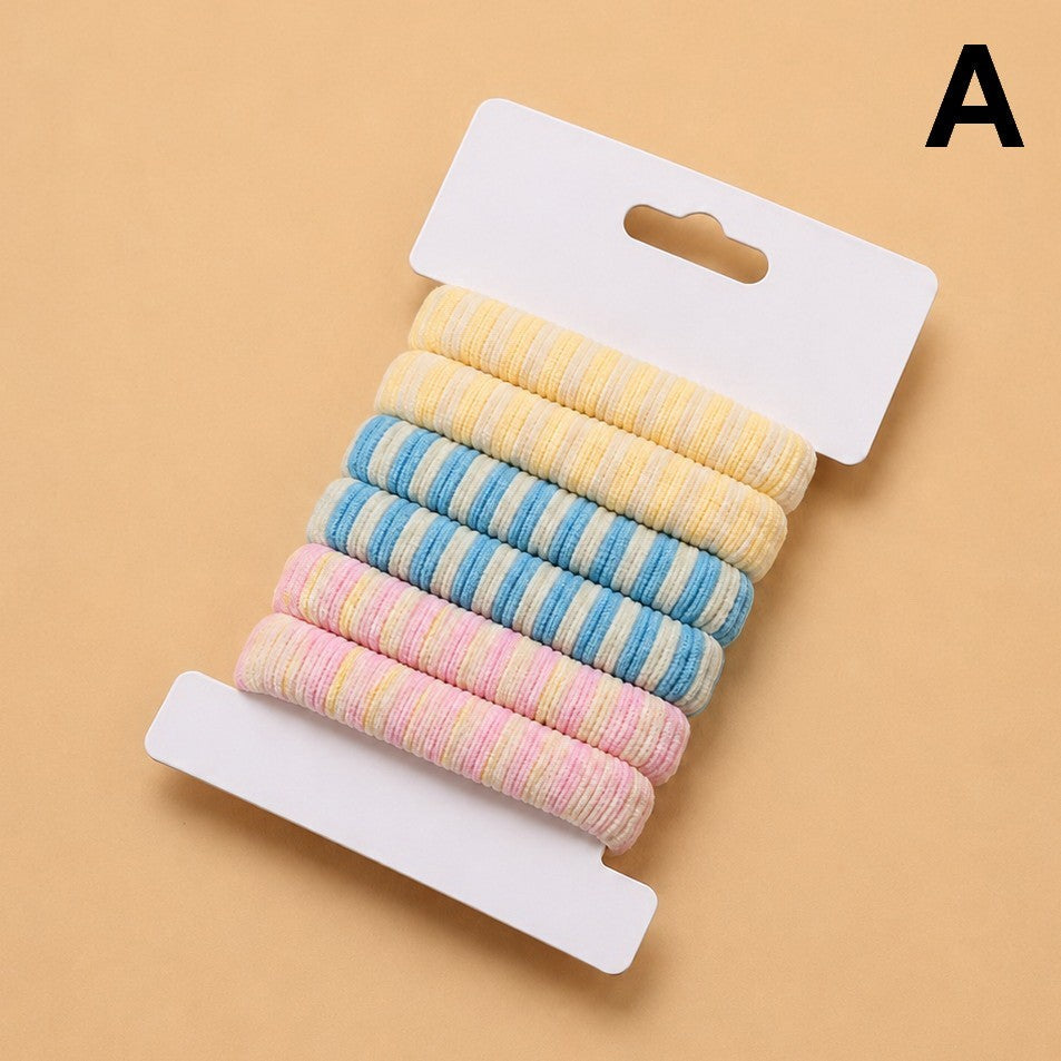 Striped Terry Hair Ties 6-Pc Set | 40S744