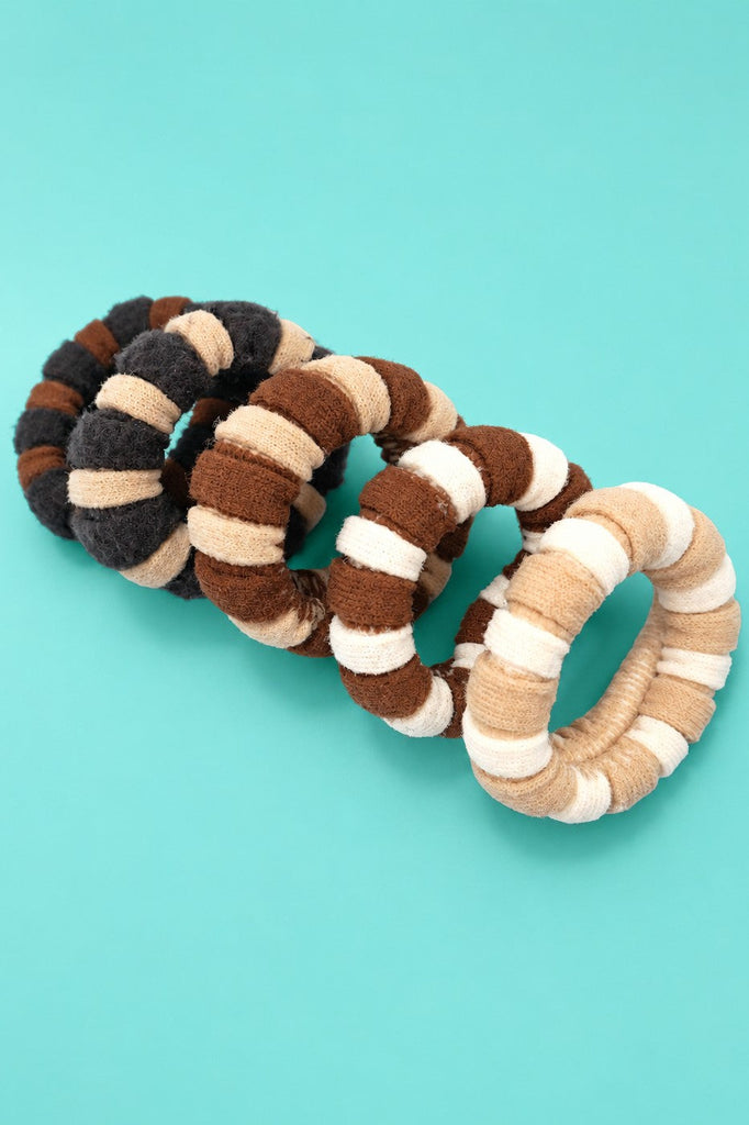 Striped Terry Hair Ties 5-Pc Set | 40S745