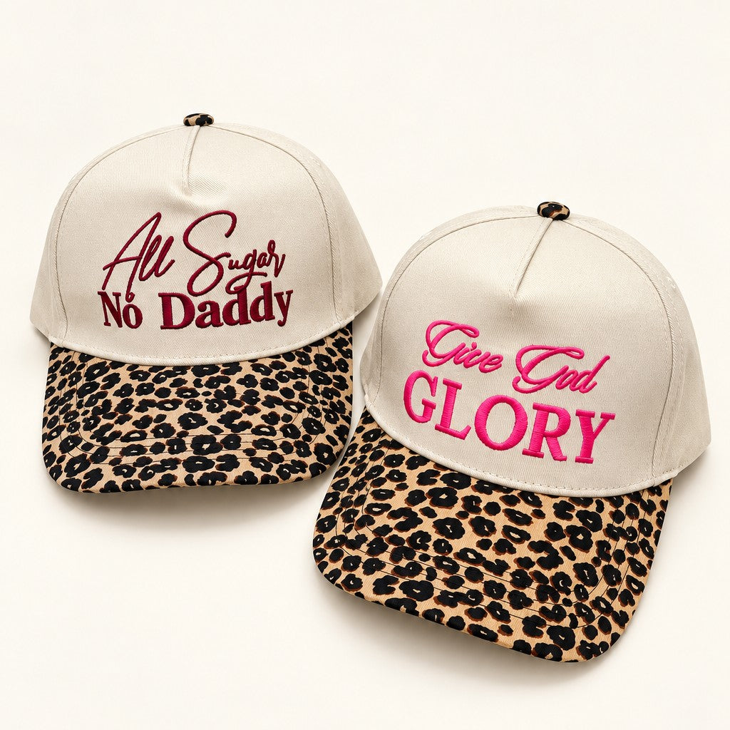 Leopard Brim Embroidered Graphic Baseball Cap | 40HW770
