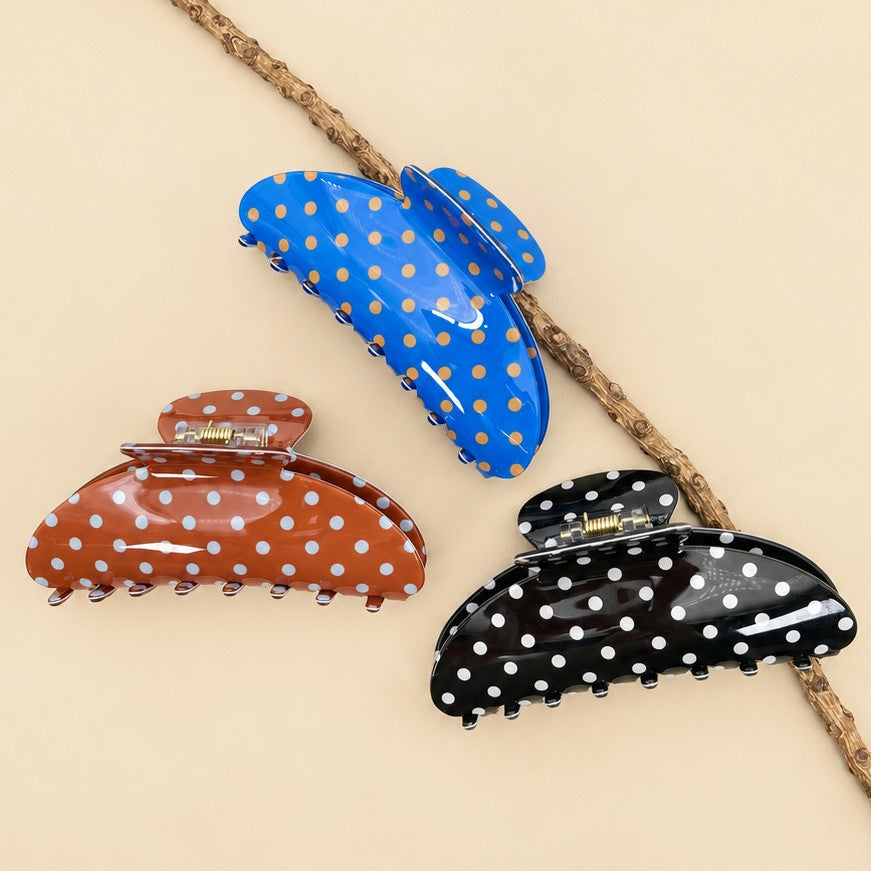 Retro Polka Dot French Style Hair Claw Clips | 40H1202