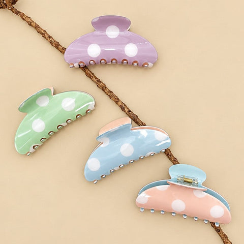 Oversized Polka Dot Curved Hair Claw Clips | 40H1203