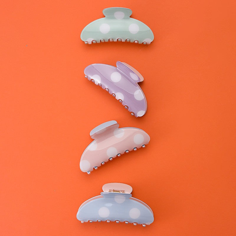 Oversized Polka Dot Curved Hair Claw Clips | 40H1203