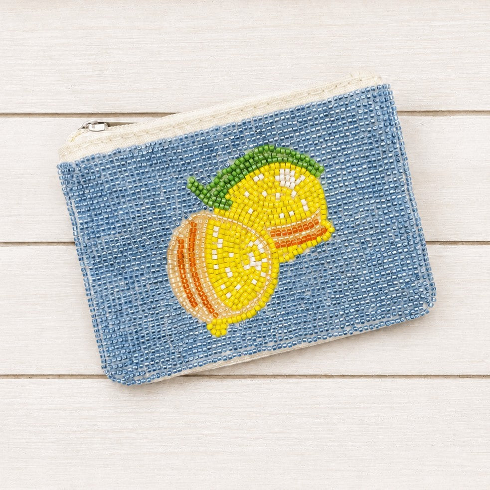 FRUIT SEED BEAD POUCH COIN PURSE | 40P655