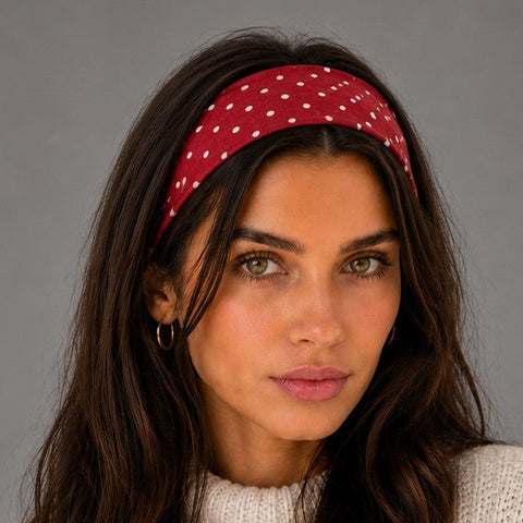 Polka Dot & Striped Wide Fabric Headband 2-pc Set | 40HWP605