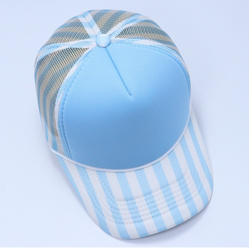 Pastel Striped Mesh Trucker Hat | 40HW768