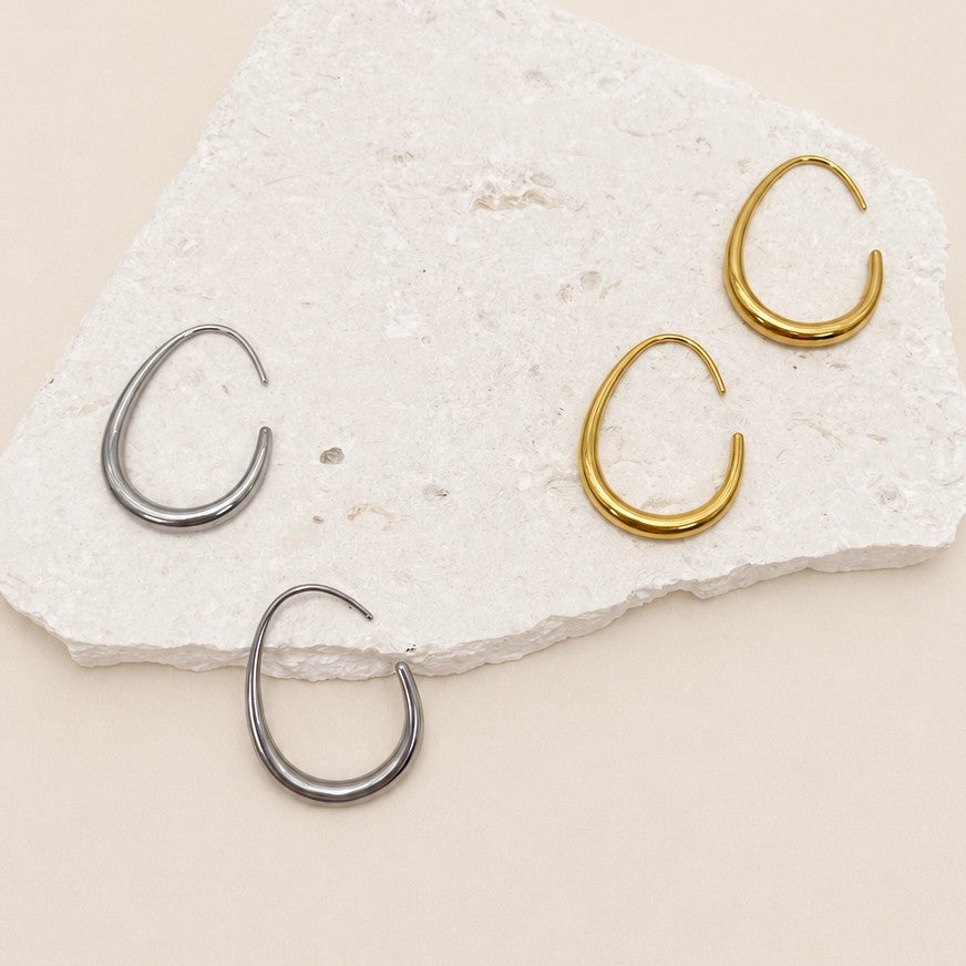 18K STAINLESS STEEL WATERPROOF TARNISH FREE HOOPS| 40E311-SM