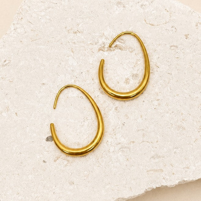 18K STAINLESS STEEL WATERPROOF TARNISH FREE HOOPS| 40E311-SM