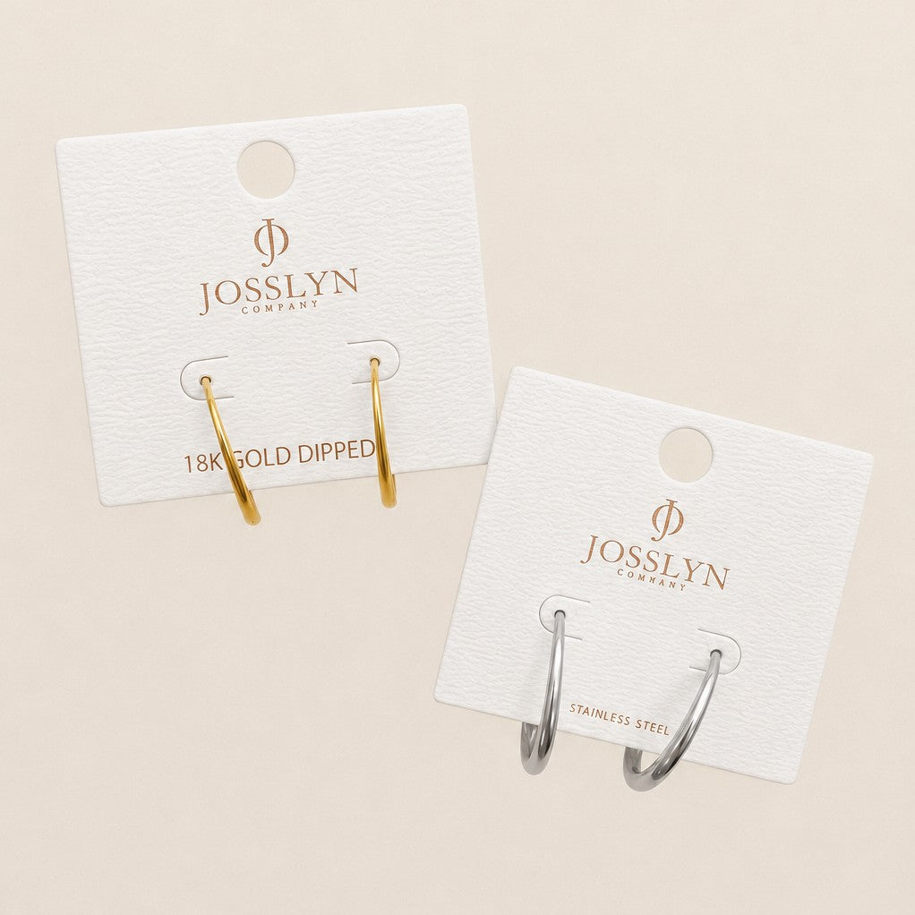 18K STAINLESS STEEL WATERPROOF TARNISH FREE HOOPS| 40E311-SM