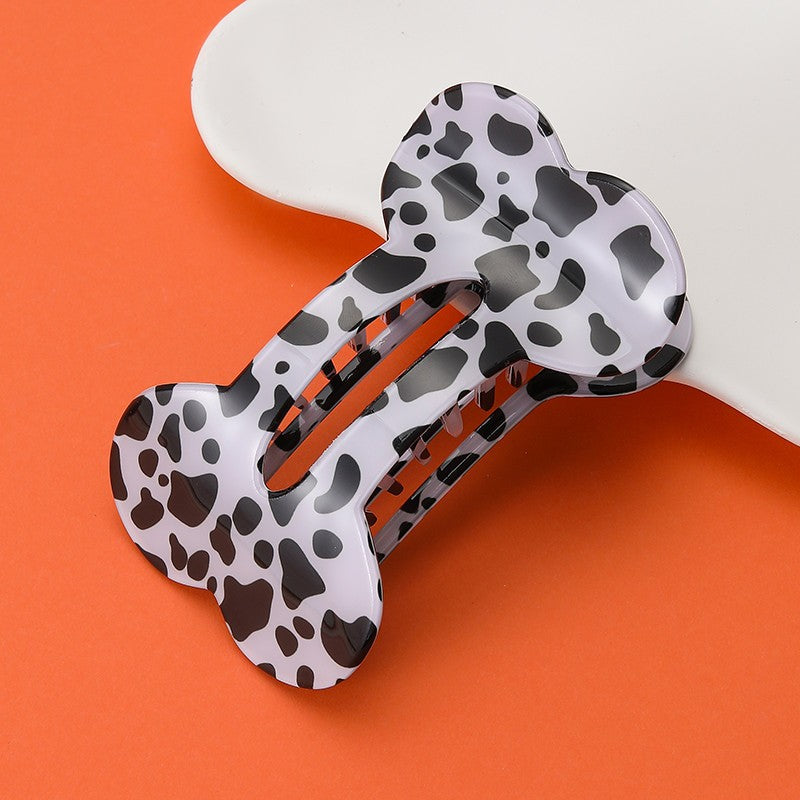 Animal Print Dog Bone-Shaped Hair Claw Clips | 40H1217