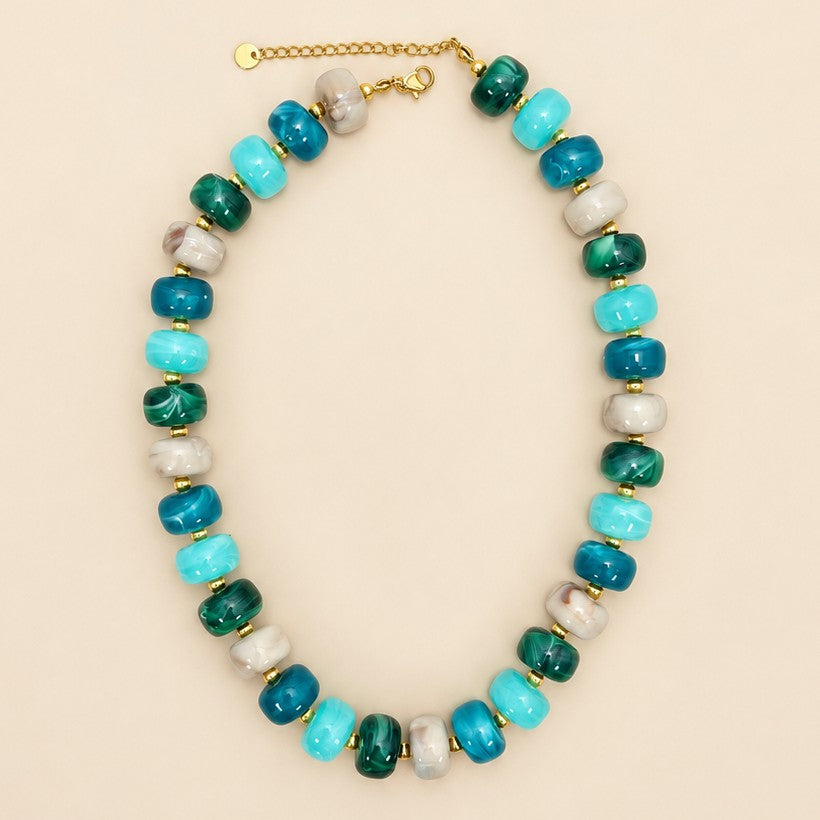 MULTI RESIN BEADED NECKLACE | 40NK9799