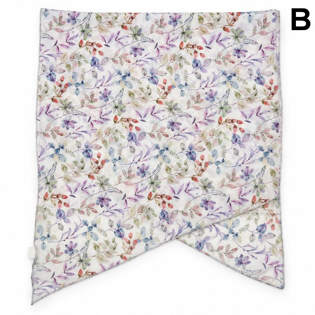 Sheer Floral & Stripe Printed Long Scarf | 40SC741