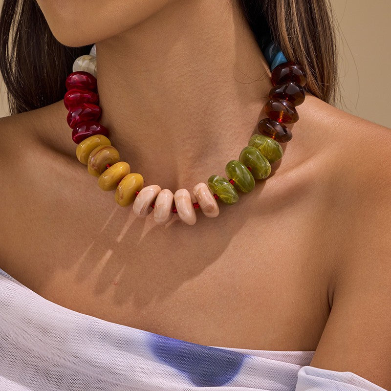 CHUNKY RESIN BEADED NECKLACE | 40NK9807