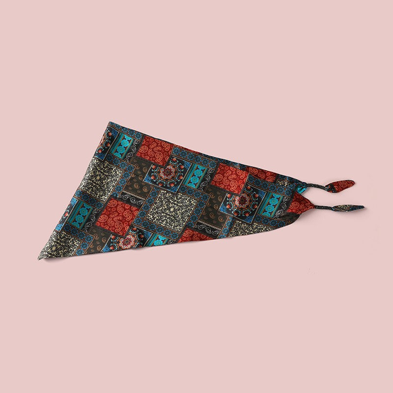 Patchwork Print Triangle Hip Scarf Belt | 40SC753