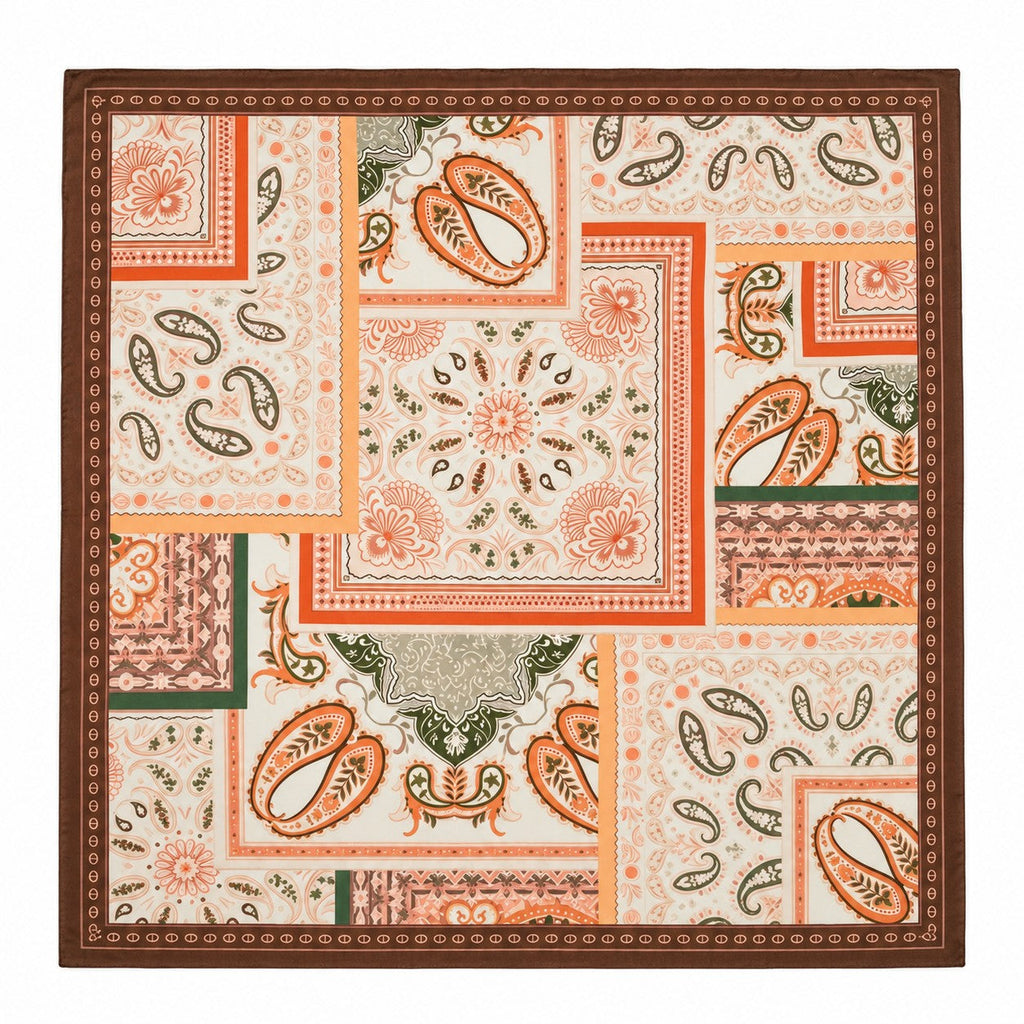 Paisley Border Print Scarf | 40SC766