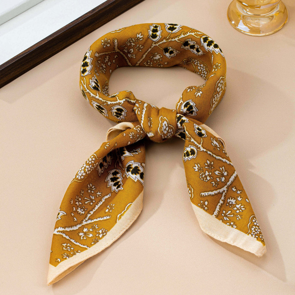 Vintage Botanical Floral Paisley Square Scarf | 80SC3103