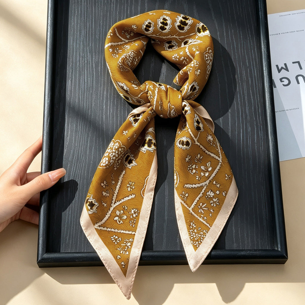 Vintage Botanical Floral Paisley Square Scarf | 80SC3103
