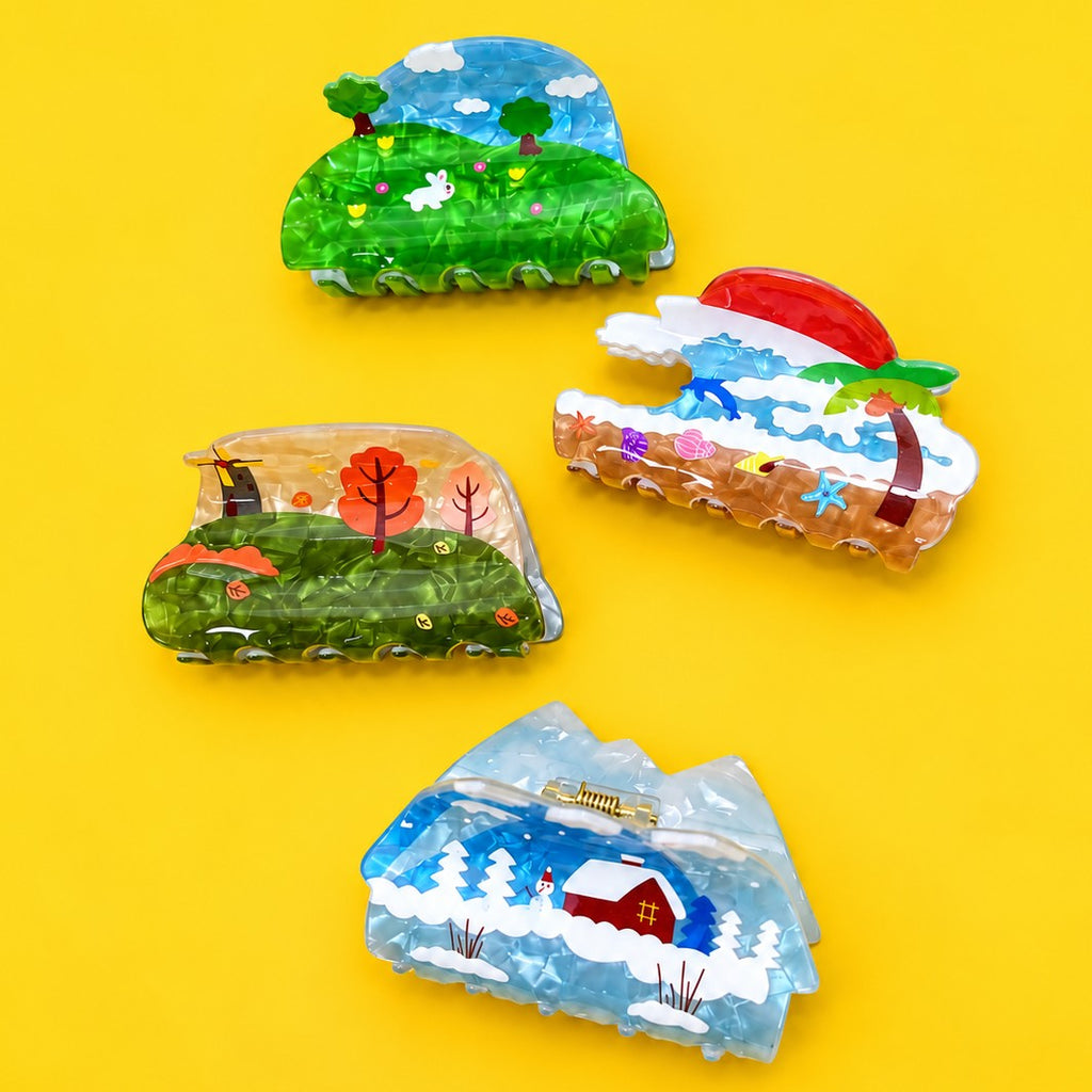 Four Seasons Scenic Landscape Hair Claw Clips | 40H1258