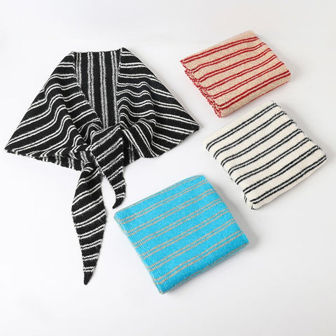 Striped Triangle Neck Scarf Shawl | 40SC747