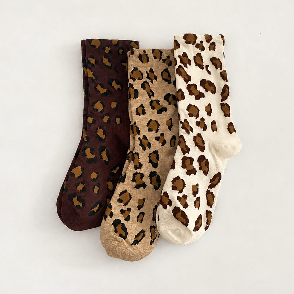 LEOPARD PRINT CREW SOCKS | 40S02095