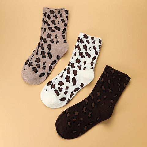 LEOPARD PRINT CREW SOCKS | 40S02095