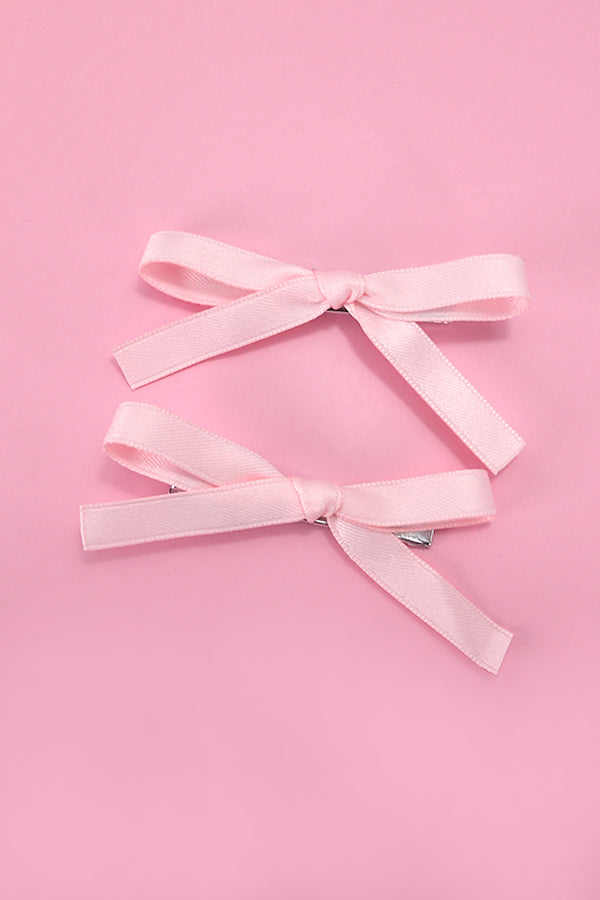 SOFT SILKY BOW HAIR PIN PAIR | 40H732