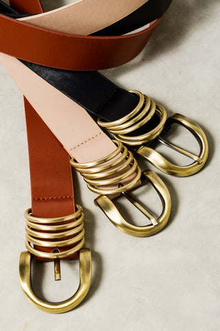LEATHER ROUNDED BUCKLE BELTS | 40BT603