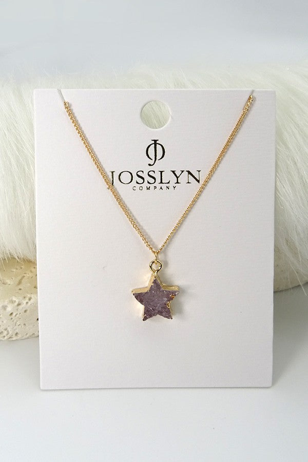 Druzy necklace, star | 31N1004