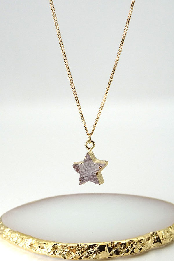 Druzy necklace, star | 31N1004